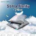 DEEP REST Height Adjustable Conjugate Fiber Pillow Set of 2 with Zip | Gray 17 x 27 Inches | 3 Months Warranty