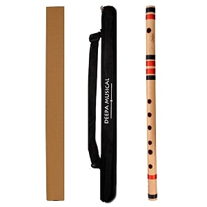 flute c natural bansuri for beginners medium 19 inches right-handed natural bamboo flute