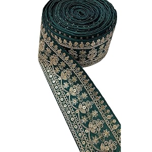 deep39s creation designer fancy laces saree lace craft dress lehenga border embroidered laces 25 inch wide 9 meter green