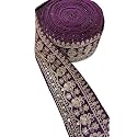 Deeps Creation Designer Fancy Laces Saree Lace Craft Dress Lehenga Border Embroidered Laces 2.5 Inch Wide 9 Meter (Purple)