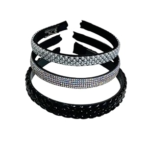 beautiful handcrafted combo of 3 hairbands with stones and pearls for girls amp women