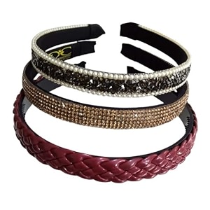 beautiful handcrafted combo of 3 hairbands with stones and pearls for girls amp women