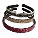 Beautiful Handcrafted Combo of 3 Hairbands with Stones and Pearls for Girls &amp; Women