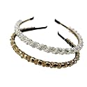 Beautiful Handcrafted Combo of 3 Hairbands with Stones and Pearls for Girls &amp; Women