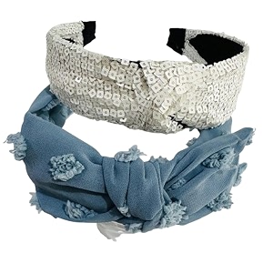 casual amp chic beautiful handcrafted combo of hairbands studded with sequence useful for girls amp womenpink dot bow amp white sequence