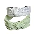 Casual &amp; Chic Beautiful HandCrafted Combo of Hairbands Studded with Sequence, useful for Girls &amp; Women(Green Pearl Bow &amp; White Sequence)