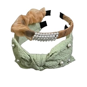 beautiful handcrafted combo of 3 hairbands with stones and pearls for girls amp women