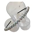Elegant &amp; Exclusive Handcrafted Fashion Chain Hairbands/Headbands For Women (Double Rainbow CZ Stone With Pearl)