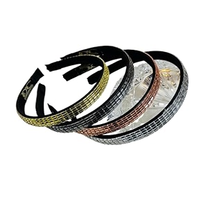 elegant hand crafted crystal beaded plastic fancy party wedding hairband for girls and women - set of 4 505 p