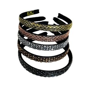 elegant hand crafted crystal beaded plastic fancy party wedding hairband for girls and women - set of 5 505 k