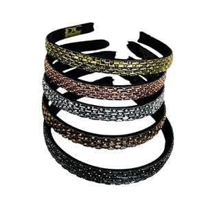 elegant hand crafted crystal beaded plastic fancy party wedding hairband for girls and women - set of 5 505 k