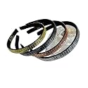 Elegant Hand Crafted Crystal Beaded Plastic Fancy Party Wedding Hairband For Girls and Women - Set of 4 (505 P)