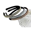 Elegant Hand Crafted Crystal Beaded Plastic Fancy Party Wedding Hairband For Girls and Women - Set of 3 (505 Q)