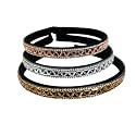 Elegant Hand Crafted Crystal Beaded Plastic Fancy Party Wedding Hairband For Girls and Women - Set of 3 (505 R)