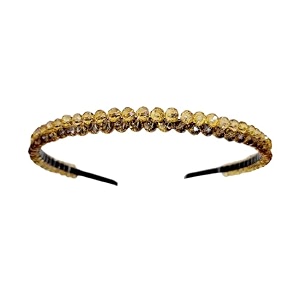 extremely stunning and elegant brown double joined crystal amp stones headband for women and girls pack of 1