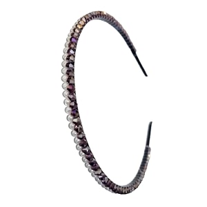 extremely unique stunning amp elegant handcrafted headband featuring pearls amp crystals for women purple sleek joined crystal and pearl