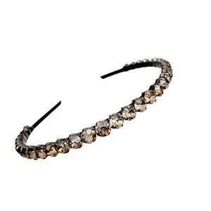 extremely unique stunning and elegant handcrafted headband featuring crystals amp stones for girls gold shadow round medium stone