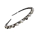 Extremely Unique Stunning and Elegant Handcrafted Plastic Headband, Featuring Crystals &amp; Stones For women (Pack of 1) (Brownish White &amp; WhiteCZ Stone)