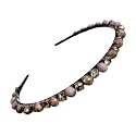 Extremely Unique Stunning and Elegant Handcrafted Plastic Headband, Featuring Crystals &amp; Stones For women (Pack of 1) (Brownish Pink &amp; White CZ Stone)