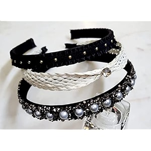 deepti chandna designs black elastic white cane amp 505 l fancy elegant beautiful plastic hair accessories for women and girls set of 3 hair accessories for women hair clips for women amp girls