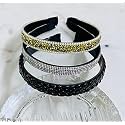 DEEPTI CHANDNA DESIGNS Beautiful Handcrafted Combo of 3 Hairbands with Stones and Pearls for Girls &amp; Women(Black Braided-505 C-Golden-505 I-RB)