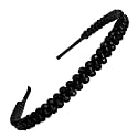Hair Accessories Black double joined crystal Handmade Crystal Party Hairband Headband for Women and Girls (Pack of 1)
