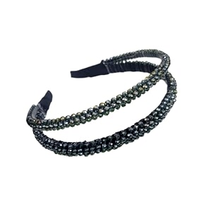 hair accessories dark green double line crystal amp stones hairbandheadband from for women and girl pack of 1