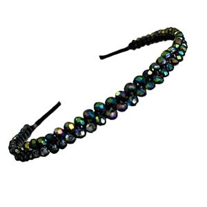 hair accessories rainbow double joined crystal handmade crystal party hairband headband for women and girls pack of 1