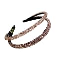 handcrafted headband, Double Line Pinkish Peach Crysta crystals &amp; stones for women &amp; girls (Pack of 1)