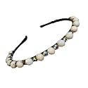 Peach 10mm Crystal &amp; Rainbow catcher Headbands Shiny Beaded Hair Bands Hair Accessories Hair Decoration for Women &amp; Girls (Pack of 1)