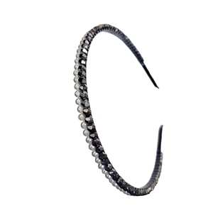 stunning amp elegant handcrafted headband featuring pearls amp crystals for women metallic sleek joined crystal and pearl