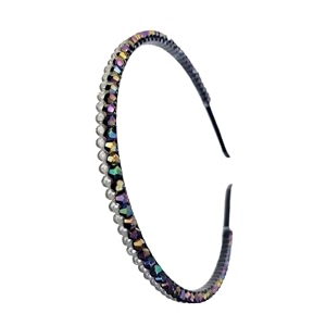 stunning amp elegant handcrafted headband featuring pearls amp crystals for women rainbow sleek joined crystal and pearl