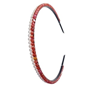 stunning amp elegant handcrafted headband featuring pearls amp crystals for women red sleek joined crystal and pearl