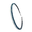 Stunning &amp; Elegant Handcrafted Headband, Featuring Pearls &amp; Crystals for Women (Blue Sleek joined Crystal and Pearl)