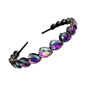 stunning and elegant handcrafted headband featuring crystals amp stones for women rainbow thick drop stone