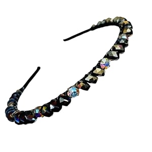 stunning and elegant handcrafted headband featuring crystals amp stones for women korean 10 mm-green tone