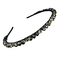 Stunning and Elegant Handcrafted Headband, Featuring Crystals & Stones for Women (Korean 8 MM-Golden Tone)