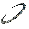 Stunning and Elegant Handcrafted Headband, Featuring Crystals &amp; Stones for Women (Korean 8 MM-Rainbowblue Tone)