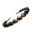 Stunning and Elegant Handcrafted Headband, Featuring Crystals &amp; Stones for Women (Gold Crome Thick Drop Stone)