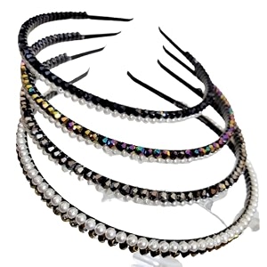 trending exclusive amp elegant hand crafted combos of hair bands head bands useful for girls amp women combo of 4 sleek pearl amp metallic crystal