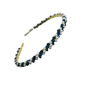 twisted pearl amp blue crystal pearl stone hair band for girlsheadbands for womencrystal hair bands trending for women pack of 1