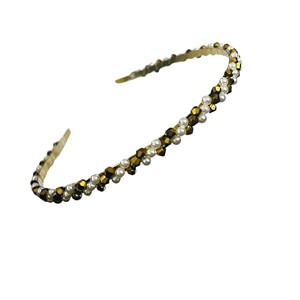 twisted pearl amp gold crystal pearl stone hair band for girlsheadbands for womencrystal hair bands trending for women pack of 1