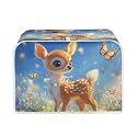 Deer Butterfly Toaster Covers Fit for Most 2 Slice Standard Toasters Decorative Bread Toaster Cover Bakeware Protector Kitchen Accessories Decor with Top Hook