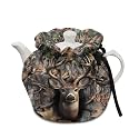 Deer Hunting Camo Tea Cosy Camo Tea Pots Cover Breakfast Teapots Kitchen Tea Pots Dust Lid with Elastic Band Insulated Cotton Warmer Tea Cozies Kettle Cover Durable Drawstring Kettle Covers