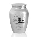 Deer Hunting Mini Cremation Urn, Steel Decorative Memorial Keepsake