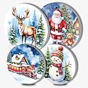 Deer Stove Burner Covers,Snowman Gas Stove Burner Covers Set of 4,8 in & 10 Inch Stove Top Covers for Electric Stove Metal Stove Cover Gas Stove Top Covers,Kitchen Decor,Cooktop Decorative