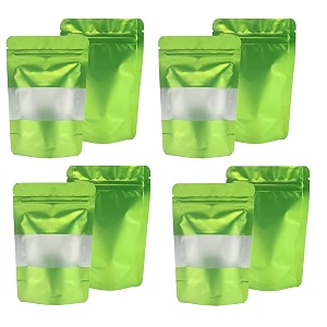 deera green ziplock stand up pouch 135x220mm pack of 25