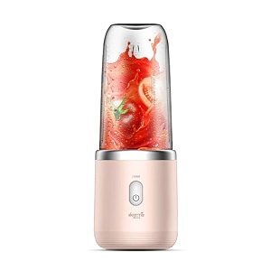 deerma nu05 electric blender juicer 140w with 400ml tritan jar usb rechargeable cordless fruit mixer stainless steel 6 blade personal machine for smoothie juices amp shakes rose gold