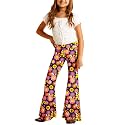 Deerose Girls Halloween Hippie Bell Bottom Pants High Waist Flare Pants 5-14 Years