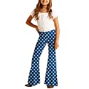 Deerose Girls Halloween Hippie Bell Bottom Pants High Waist Flare Pants 5-14 Years